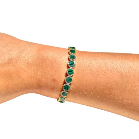 Bracelet en acier inoxydable or au rond vert