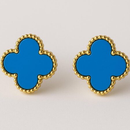 Boucle D'oreille Trèfle Bleu