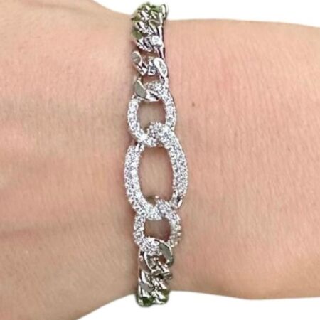 Bracelet anneau ovale en pierre