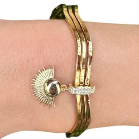 Bracelet en or inoxydable avec pandantif