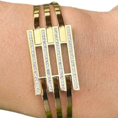 Bracelet à rayures en pierre