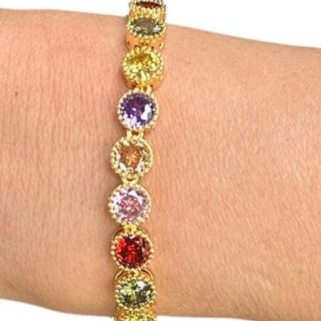 Bracelet rond en pierres colorées