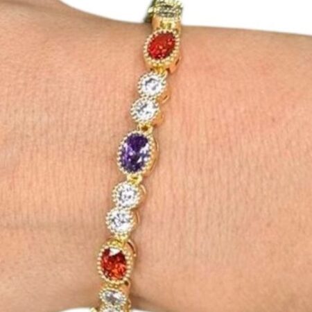 Bracelet ovale en pierres colorées