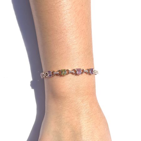 Bracelet à diamant multicolore