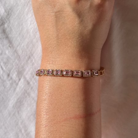 Bracelet à diamant rose